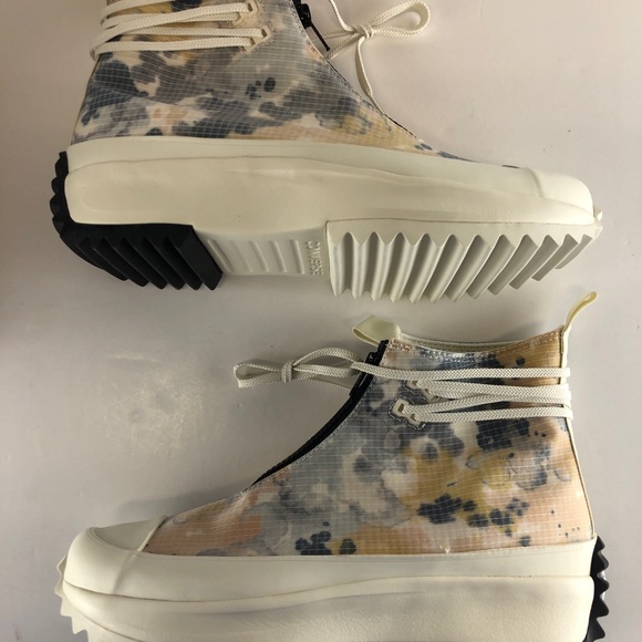 Converse Unisex Run Star Hike Hi Egret/White/Black WASHED FLORALS 170776C - Picture 9 of 11